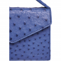 Preview: Small Handle Bag made of ostrich leather blue